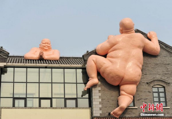 Naked Buddha sculpture in Jinan, China